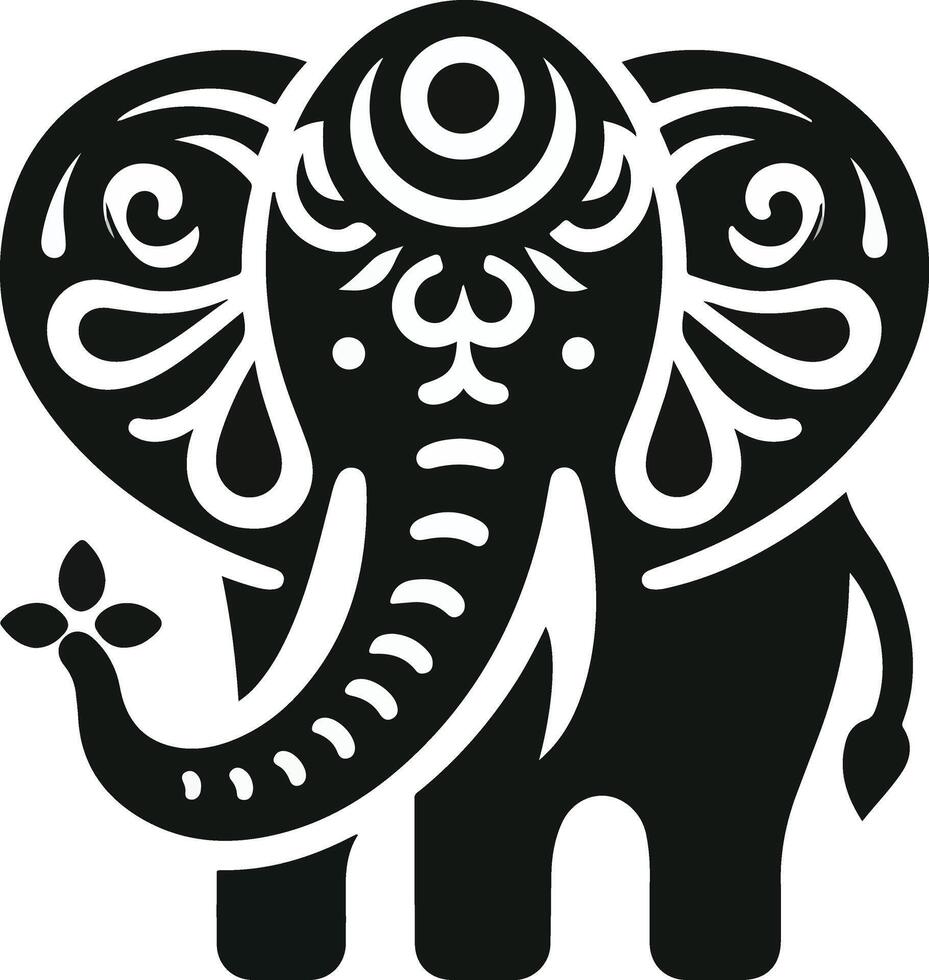 Elephant black illustration vector