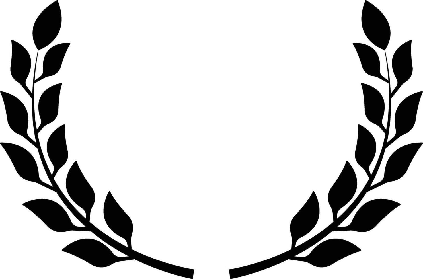 Circular laurel foliate icon in flat. isolated on different shapes silhouette wheat and oak wreaths depicting an award, achievement, heraldry, nobility. for apps or web vector
