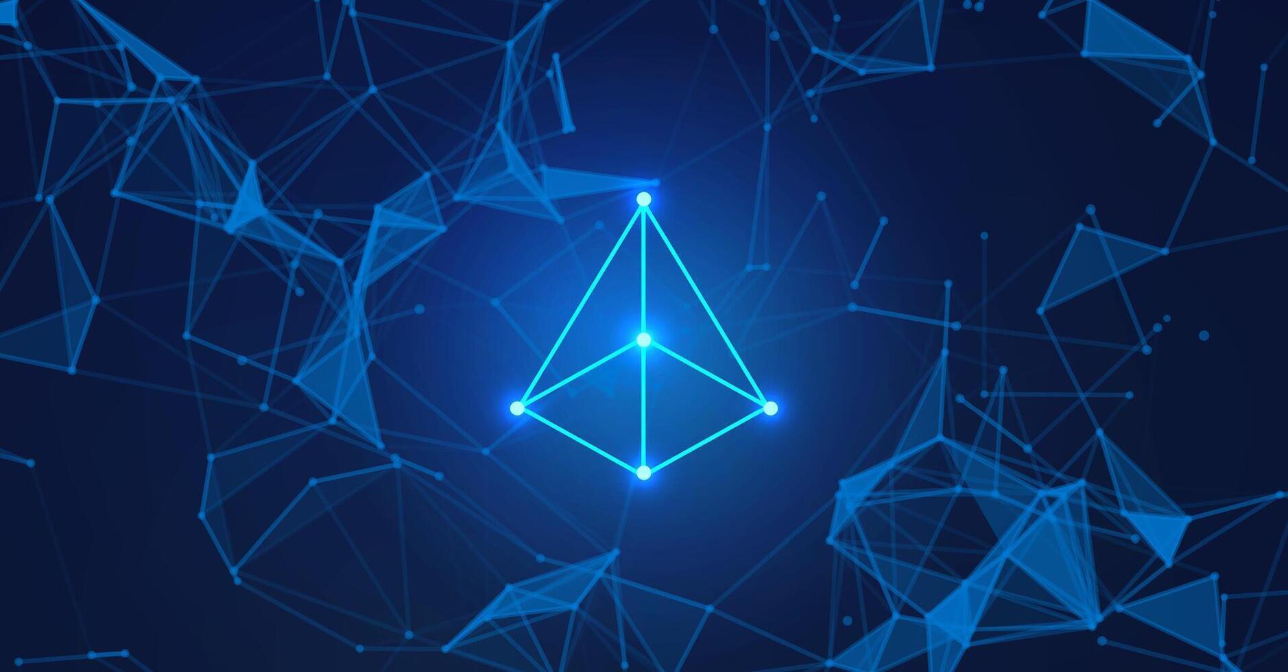 Abstract digital technology background with polygonal shapes, connecting dots and lines. Connection structure. Big data visualization vector