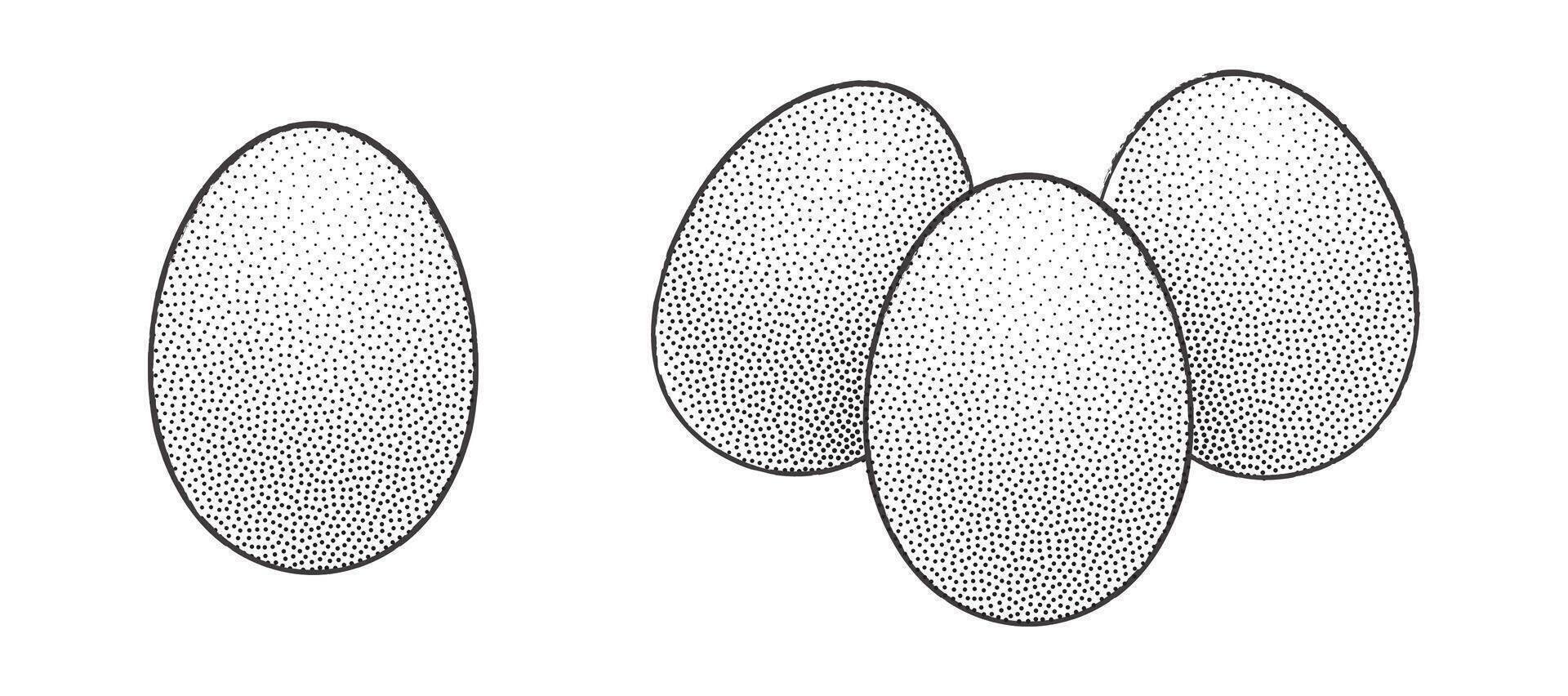 Dotwork Halftone 3D Egg. Easter Illustration vector