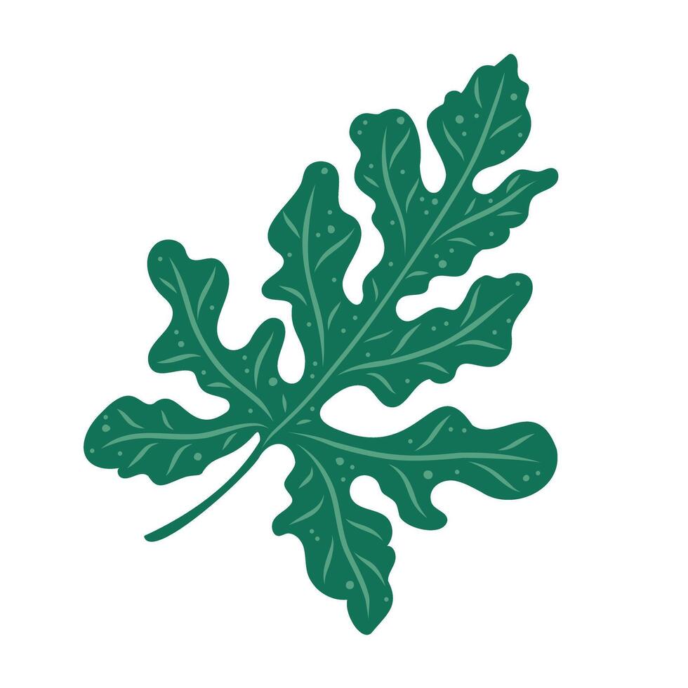 Watermelon plant leaves. Flat illustration for summer designs, icons, logos, prints, stickers. vector