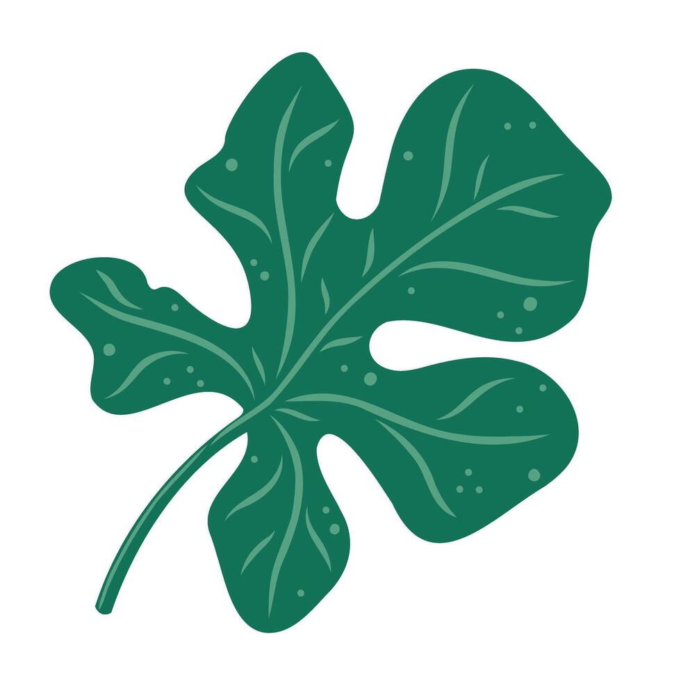 Watermelon plant leaves. Flat illustration for summer designs, icons, logos, prints, stickers. vector