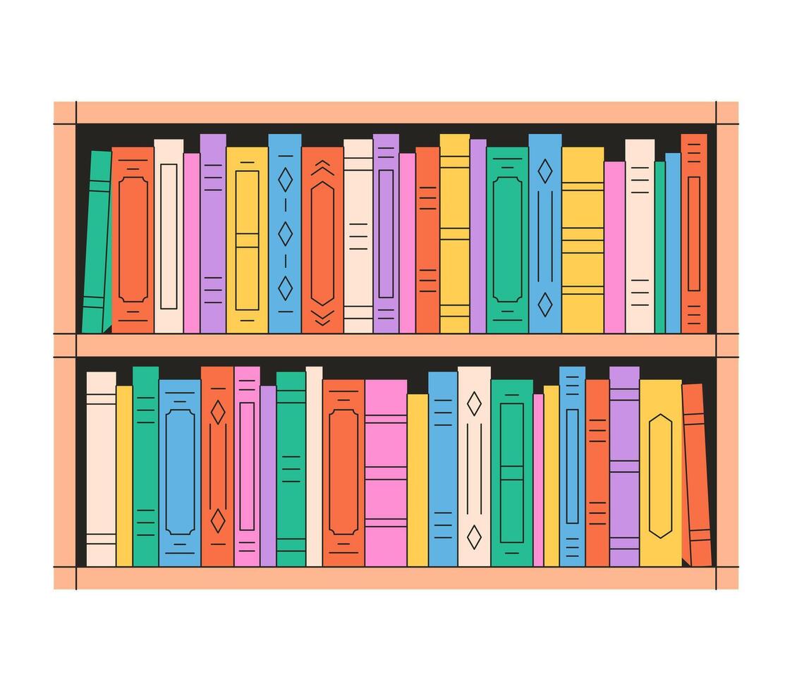 Books, literature. Colorful books covers. Reading and knowledge. World Book Day. vector
