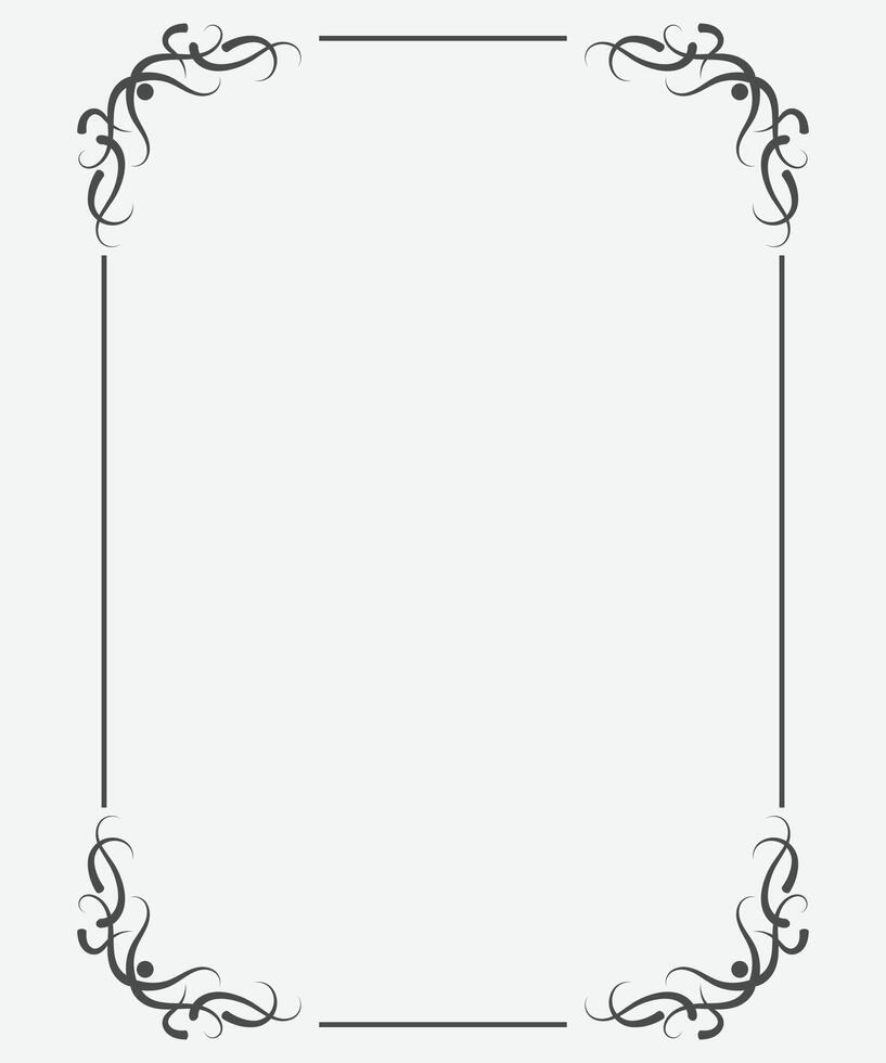 frame of calligraphic ornamental border vector