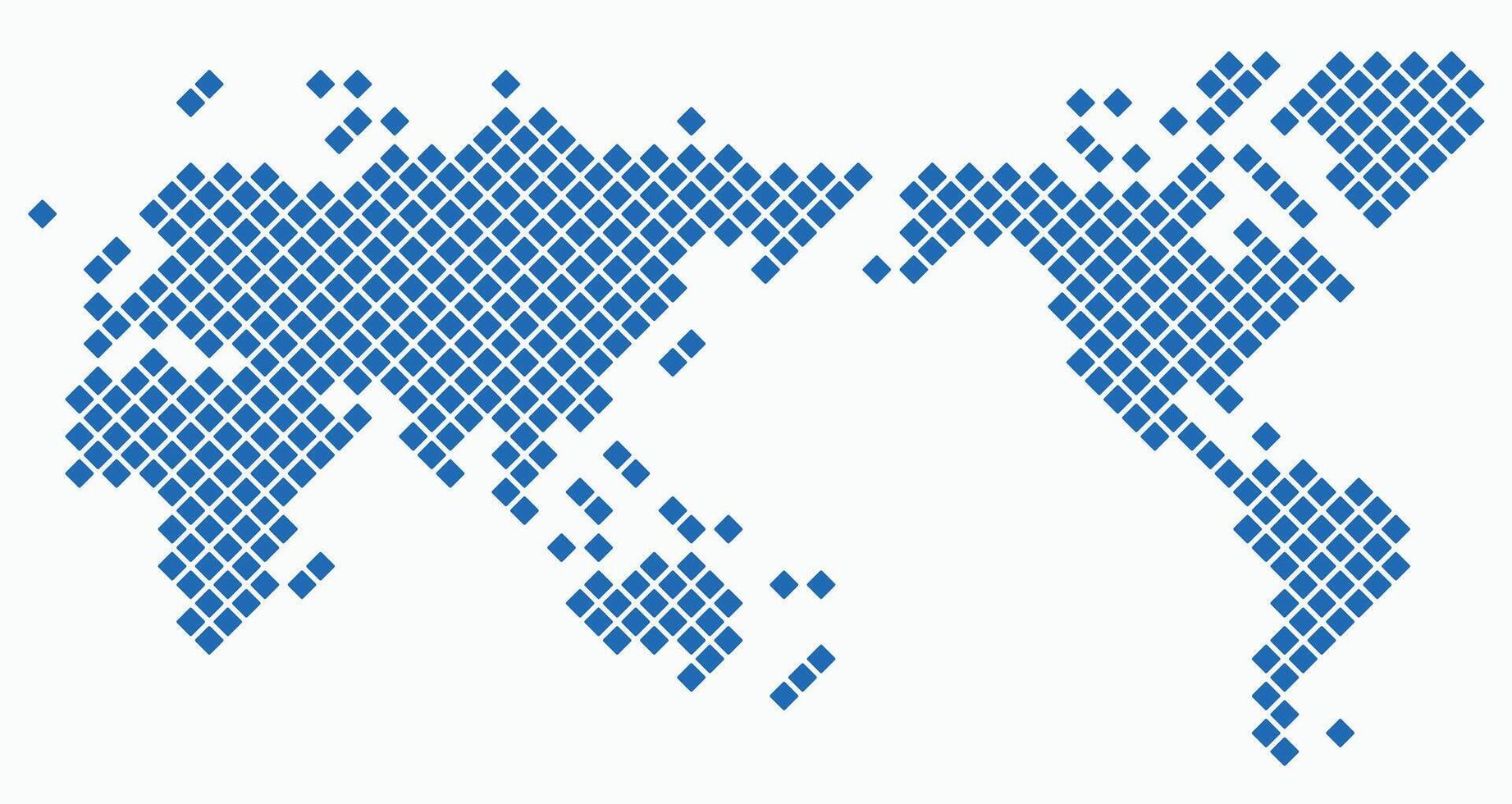 Round edge square shape world map on white background. vector