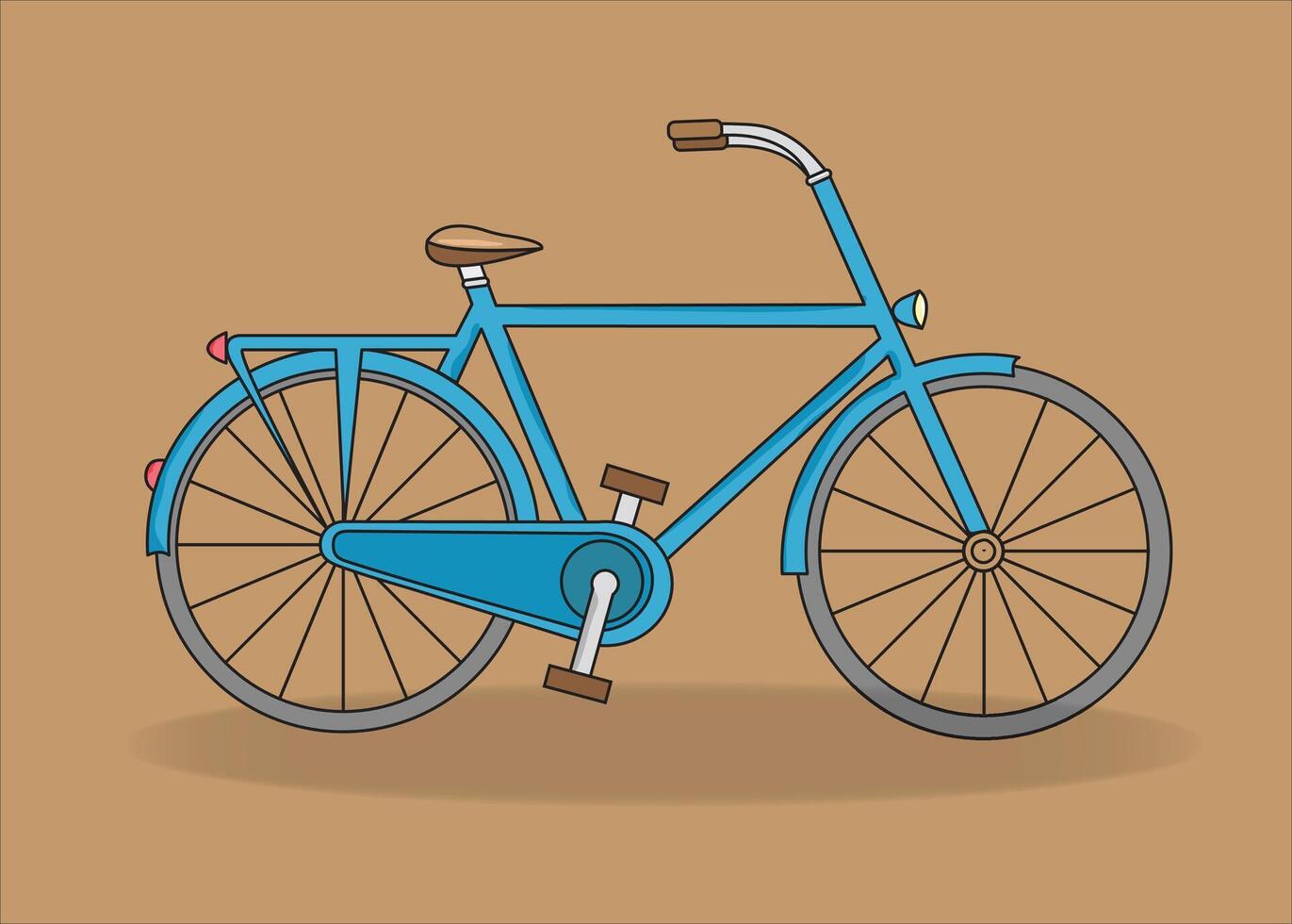 a blue bicycle on a brown background vector