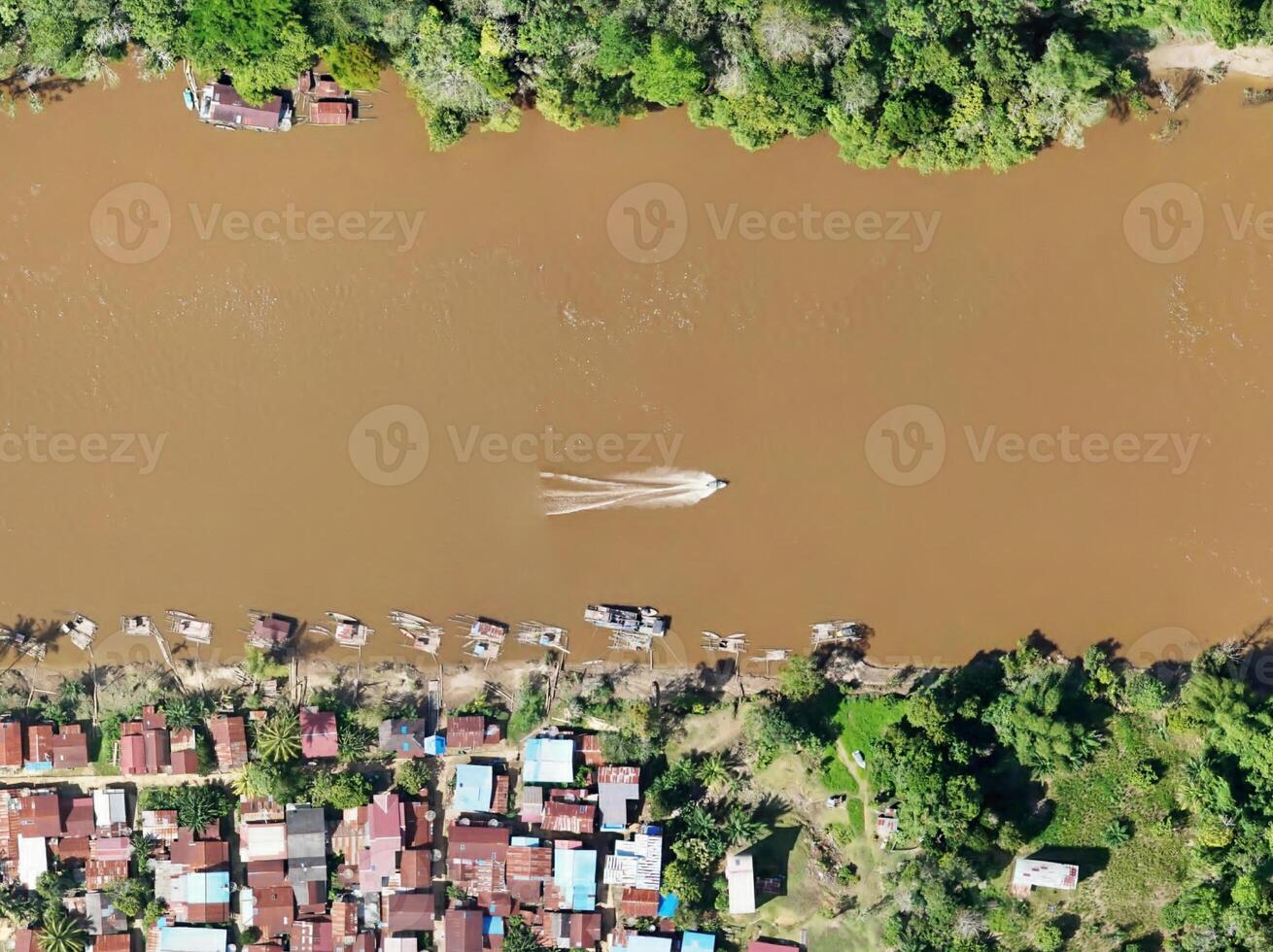 aerial view using a drone of the jungle of Borneo photo