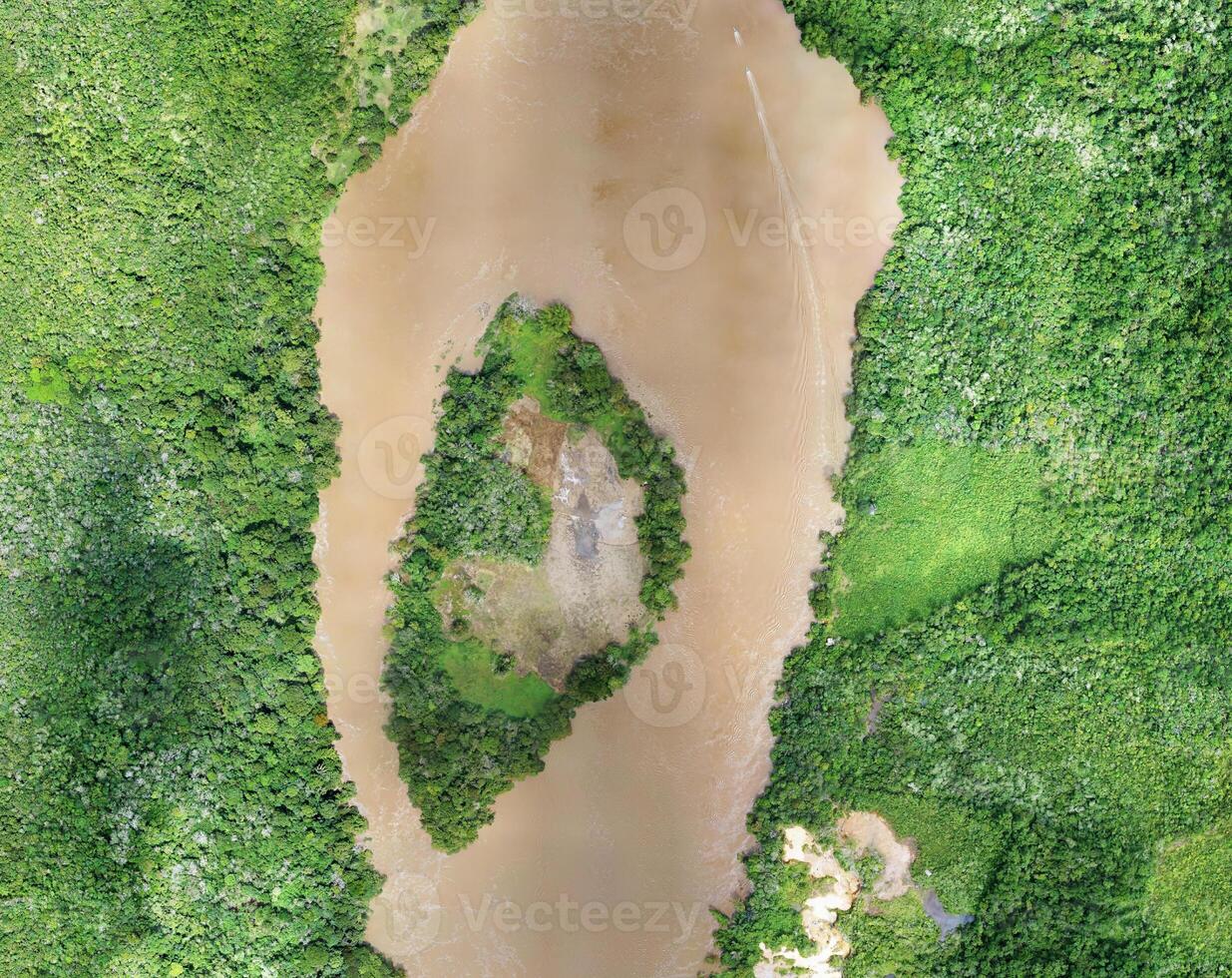 aerial view using a drone of the jungle of Borneo photo