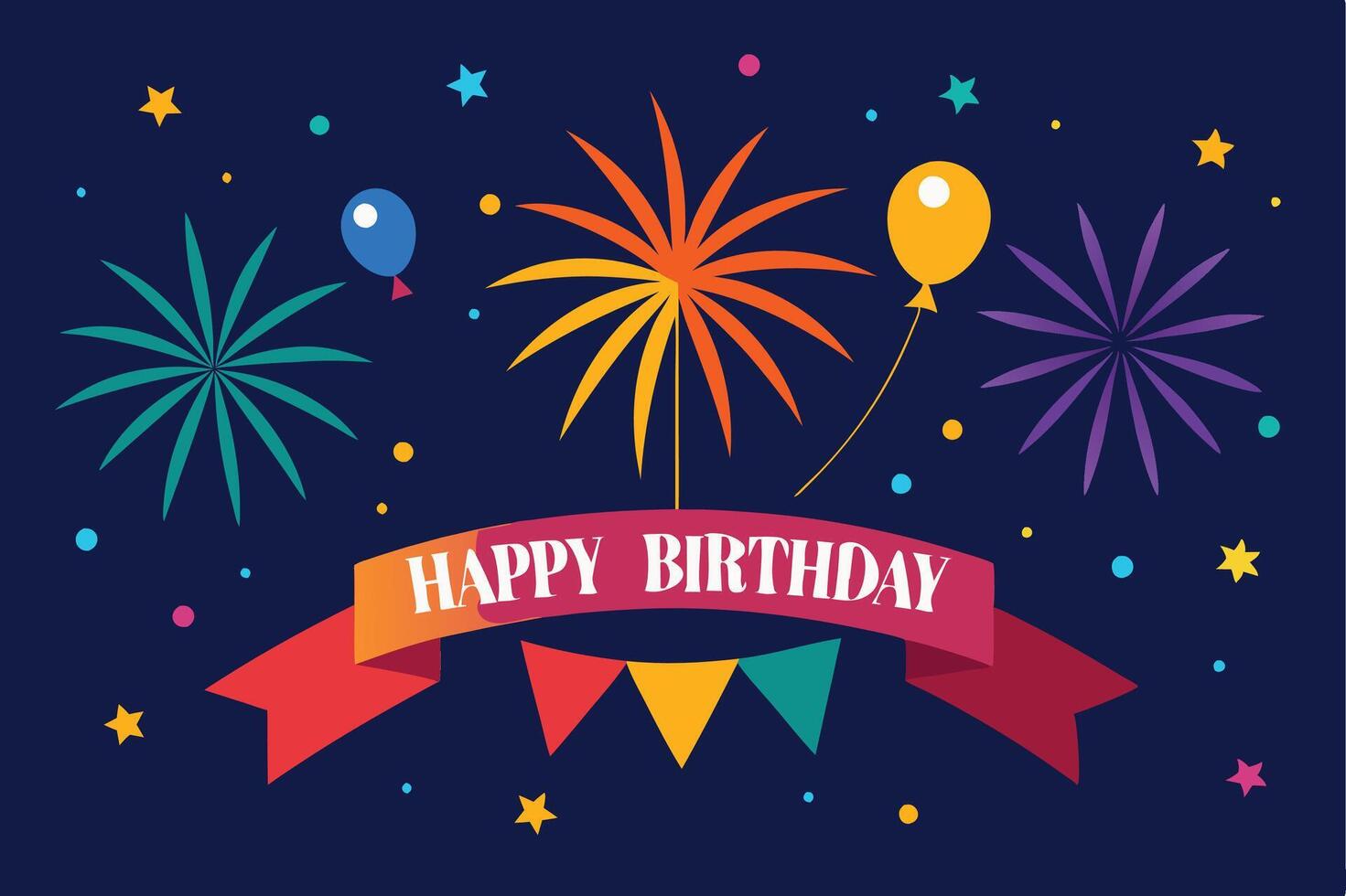 Festive Birthday Card Design vector
