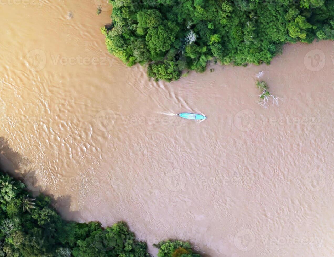 aerial view using a drone of the jungle of Borneo photo