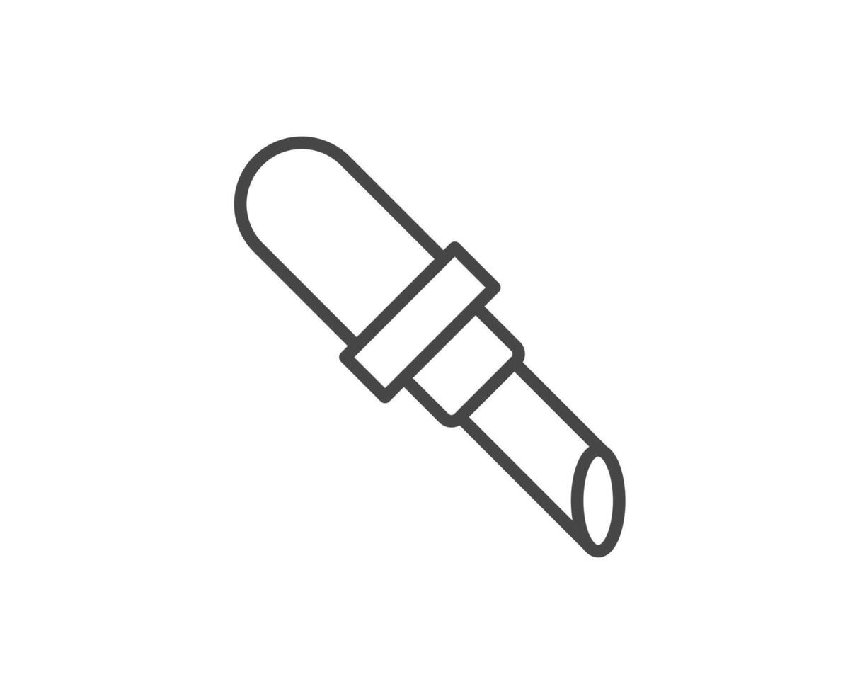 Makeup and cosmetics. Beauty linear graphic icons in the form of lipstick with lip care cap. vector