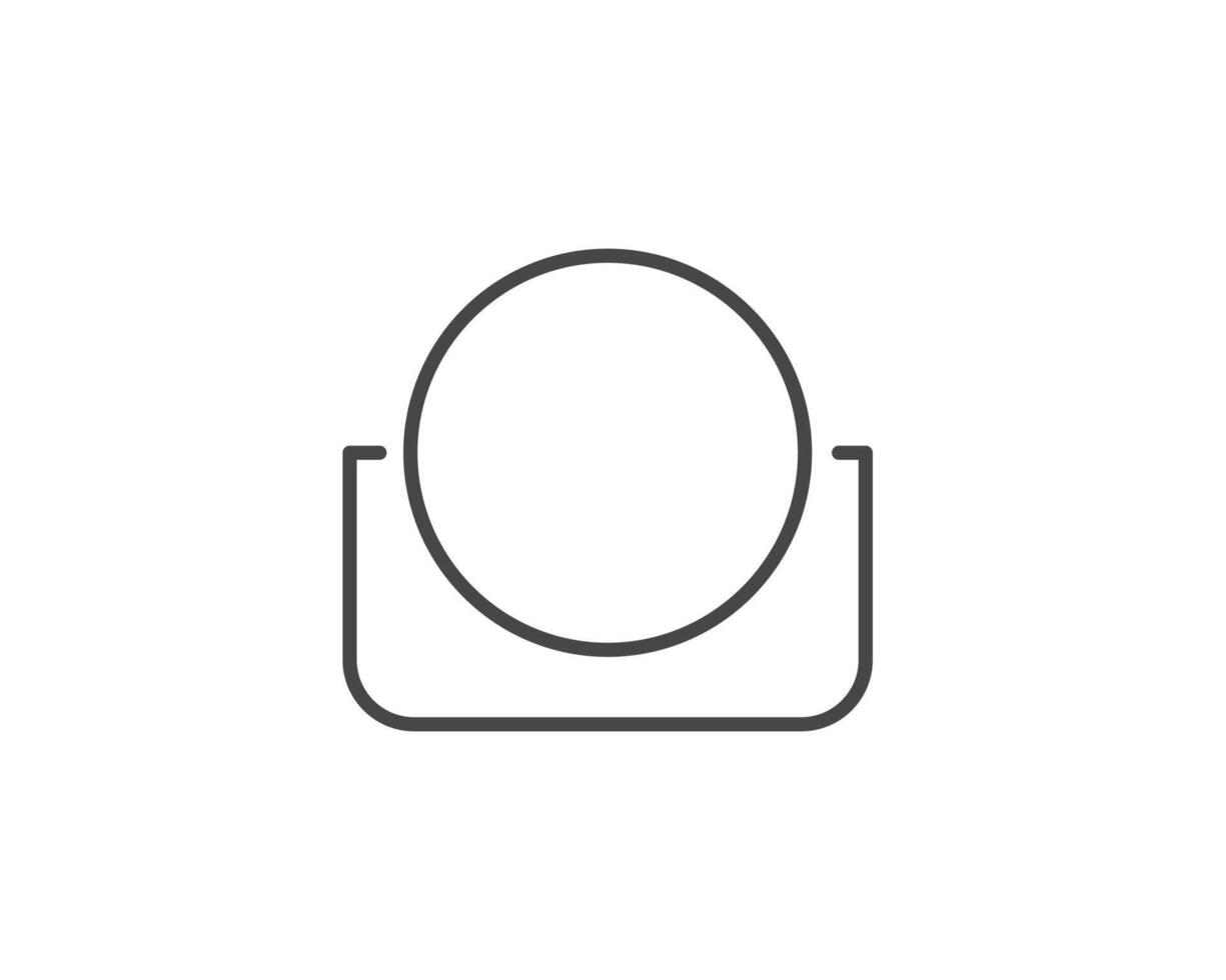 Makeup and cosmetics. Linear graphic beauty icons in the form of a face mirror. vector