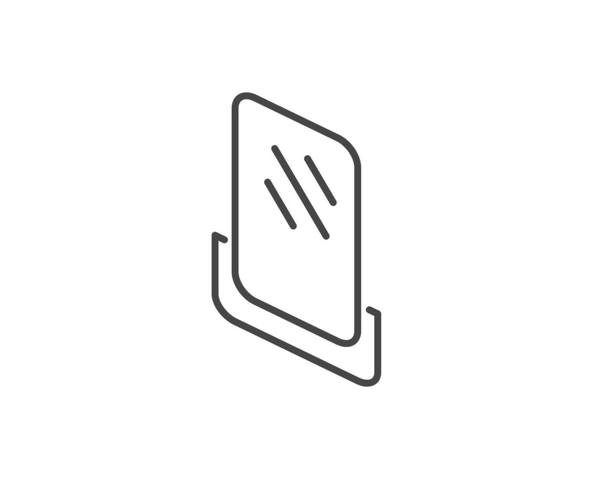 Makeup and cosmetics. Linear graphic beauty icons in the form of a face mirror. vector