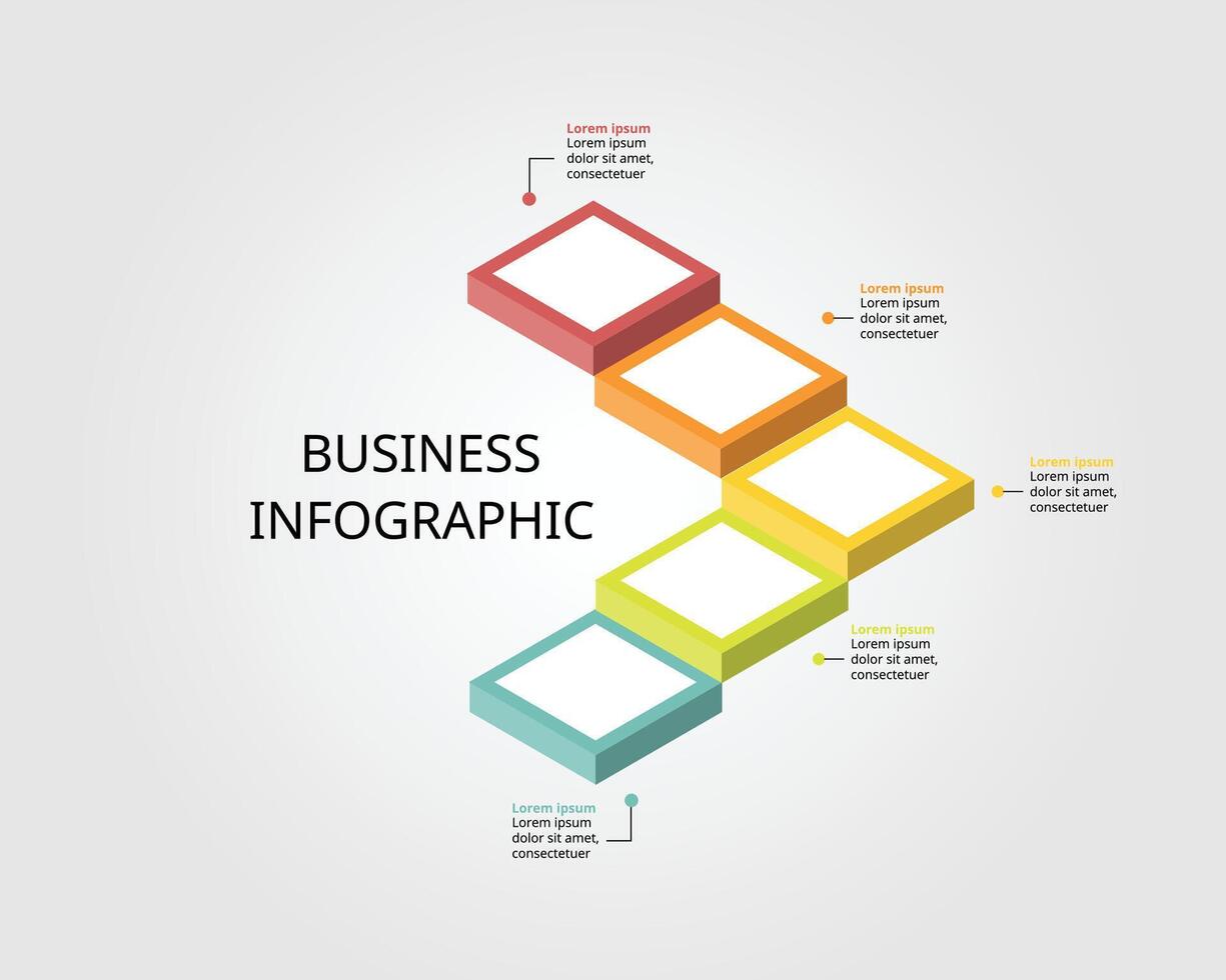 timeline ladder level for infographic presentation template with 5 element for banner vector