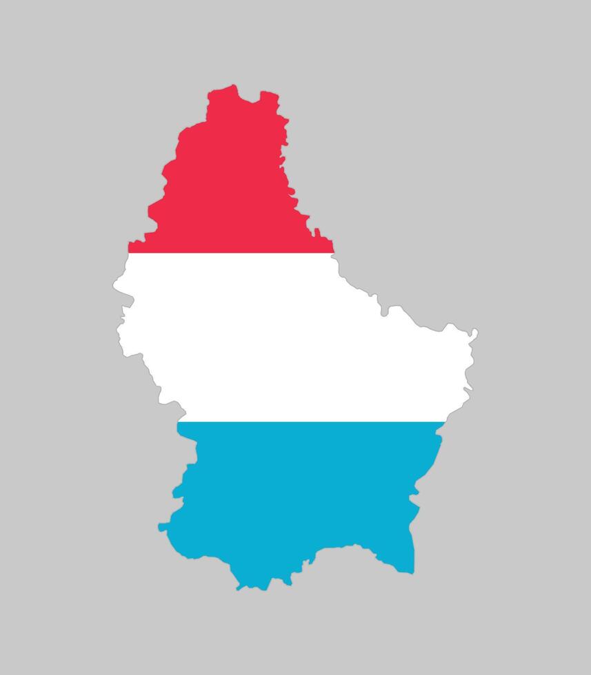 Luxembourg Map. Map of Luxembourg with national Flag. vector