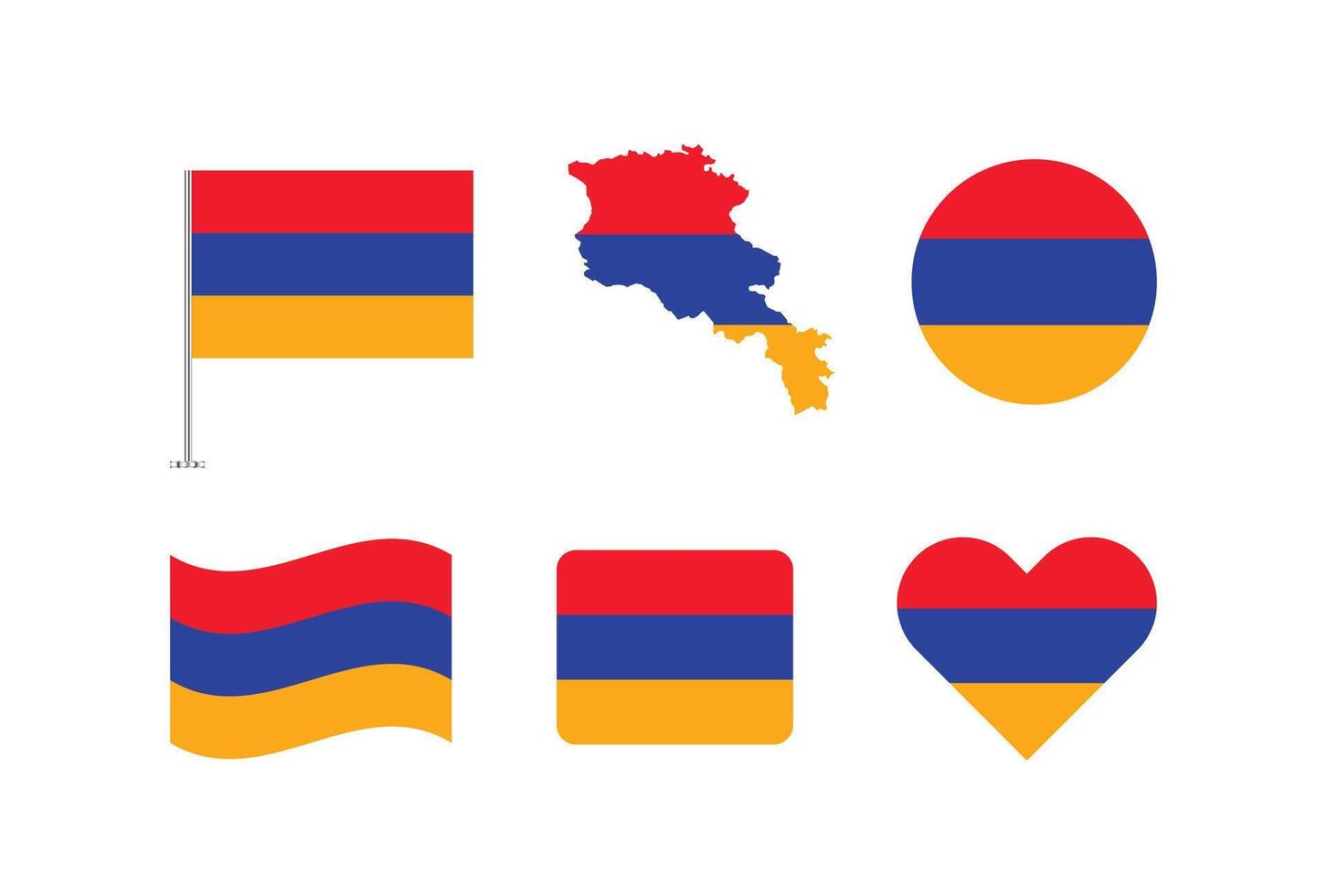 Armenia flag. Set of Armenia Flags Collection. vector