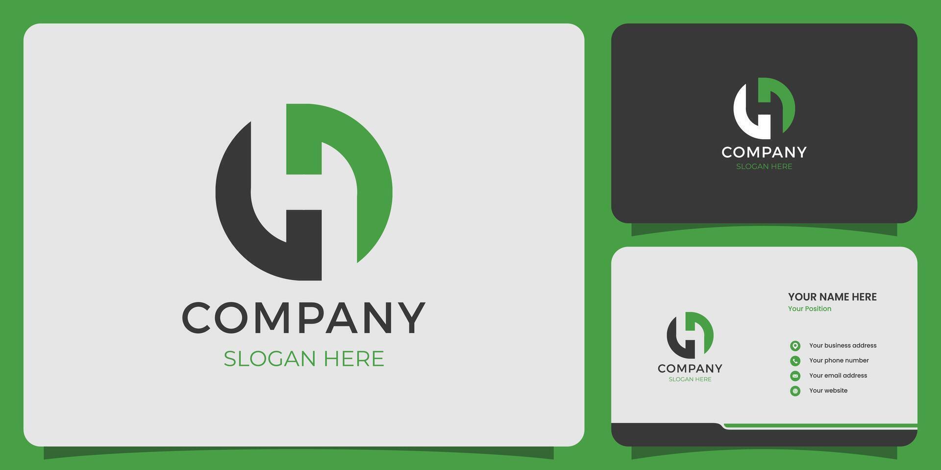 Letter H design illustration company logo design and business card template vector