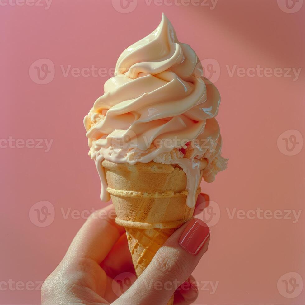 Tasty ice cream, summer dessert background photo