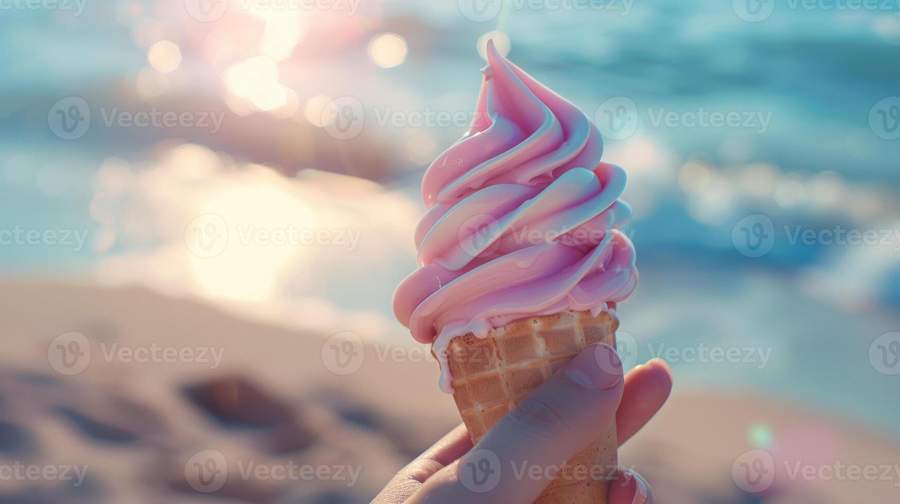 Tasty ice cream, summer dessert background photo