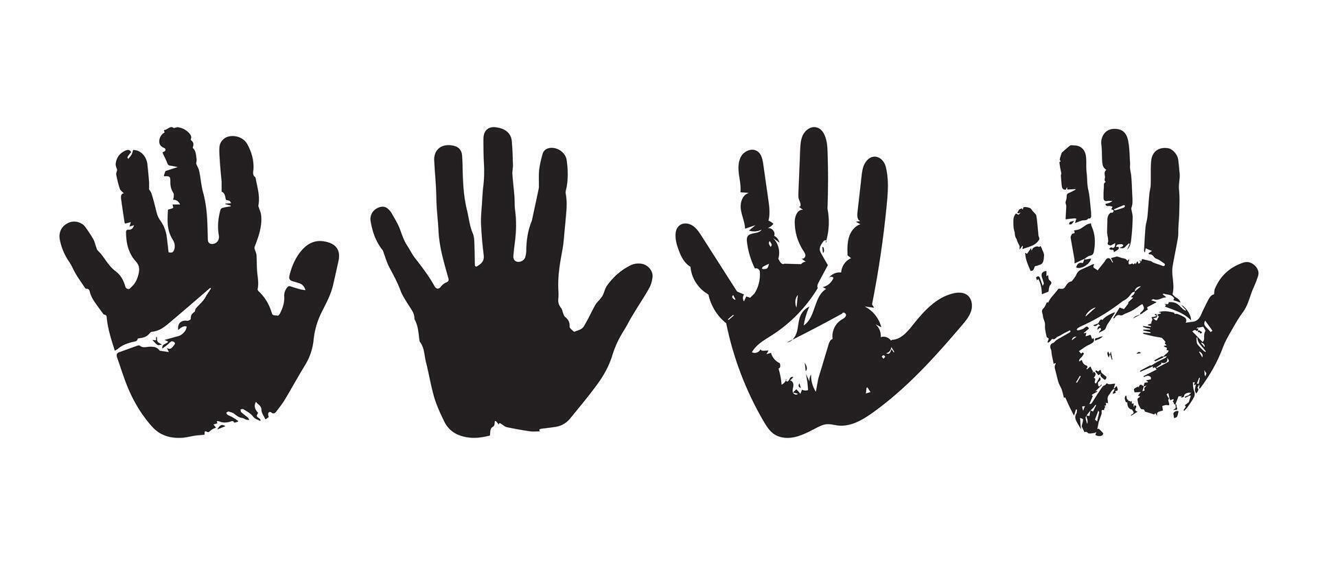 Black hand right and left human icon concept print design. vector