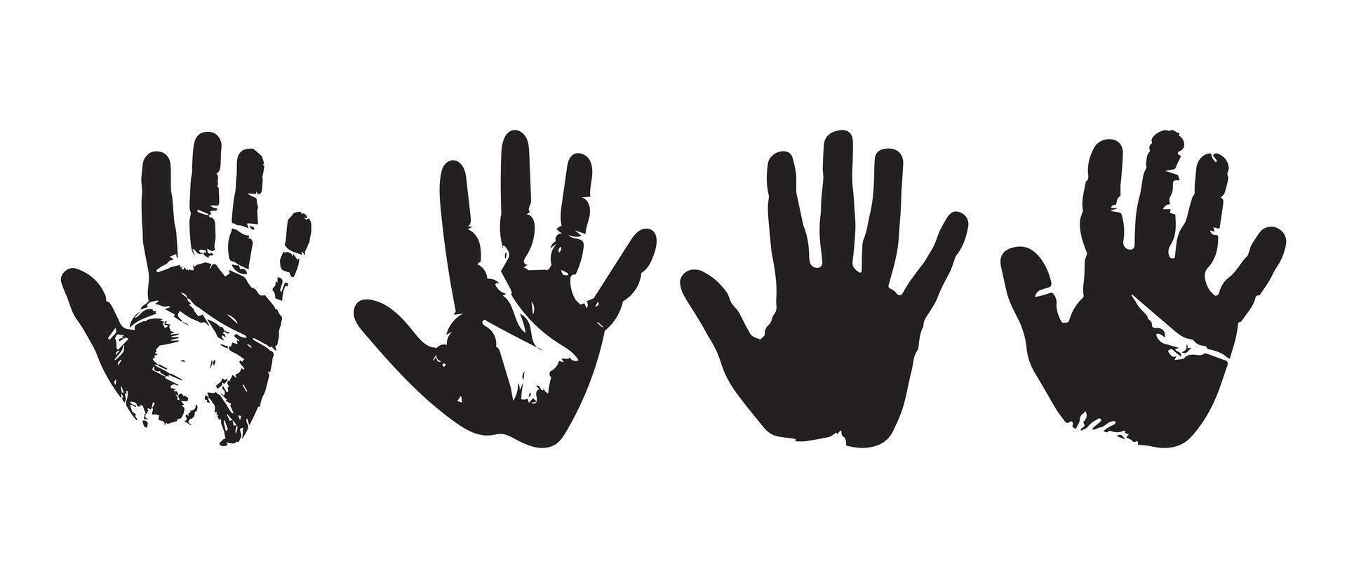 Black hand right and left human icon concept print design. vector