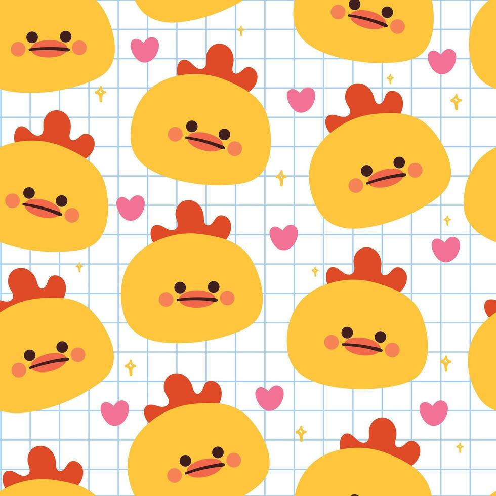 seamless pattern cartoon chick. cute animal wallpaper for textile, gift wrap paper vector