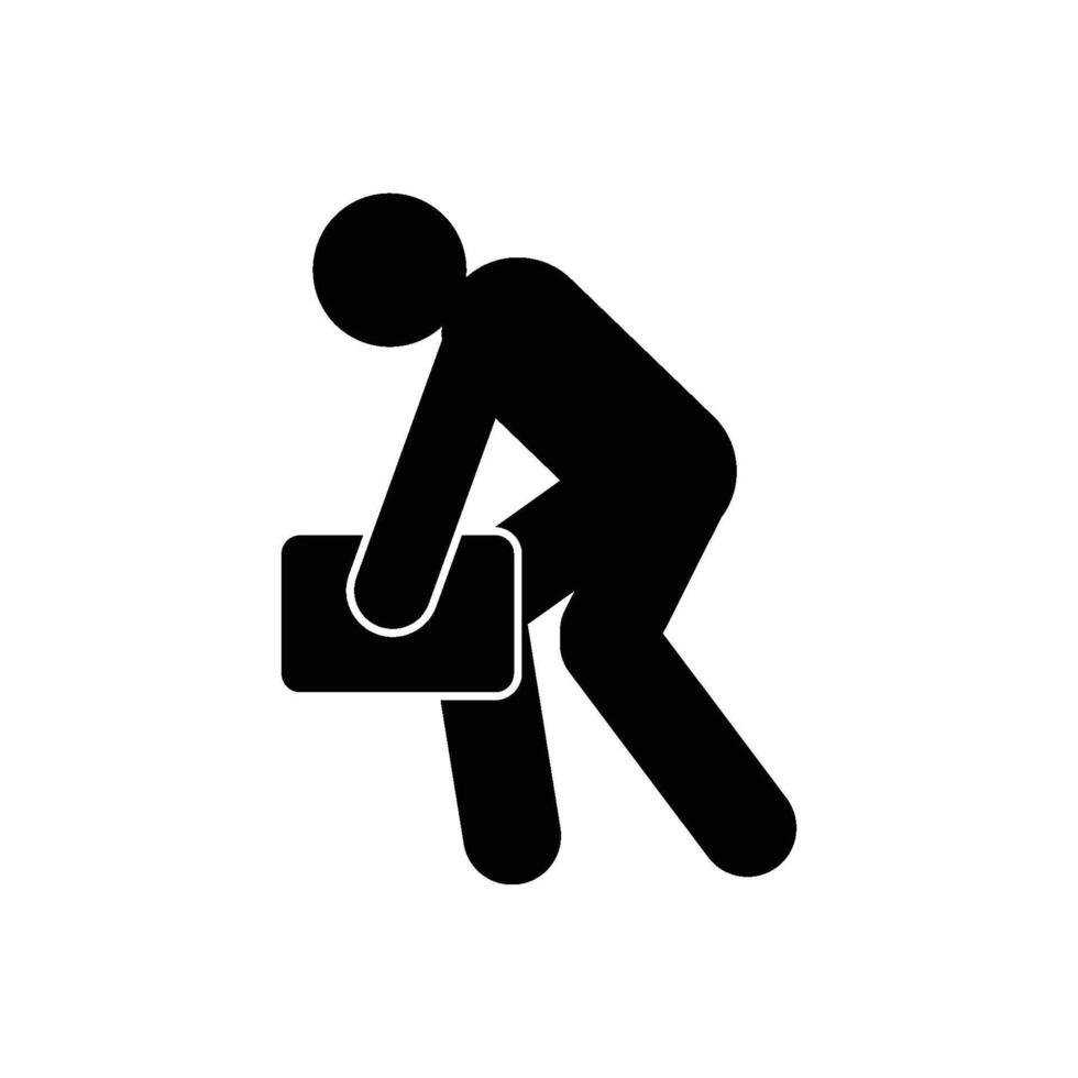 picktogram icon of person lifting an object vector