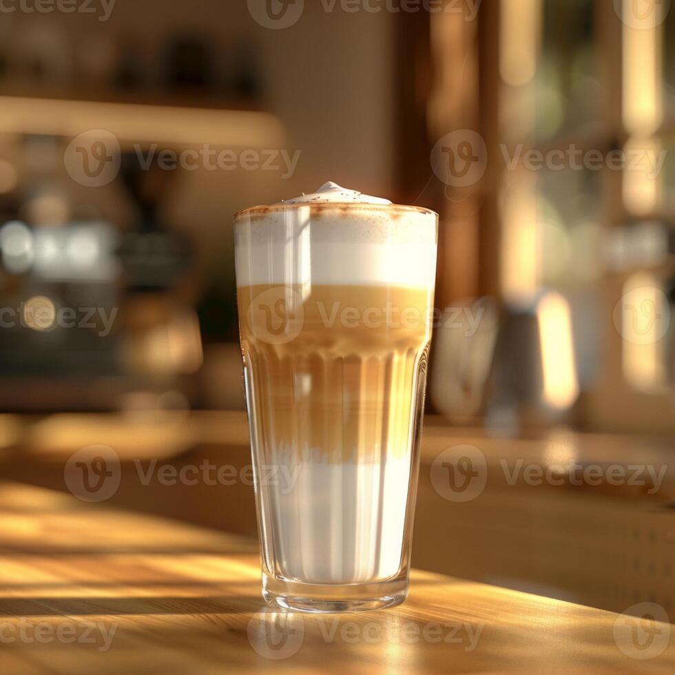A beautiful coffee placed on a table photo