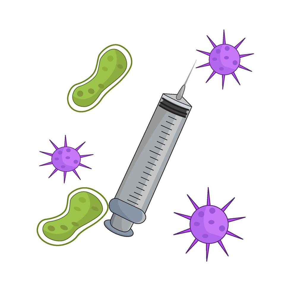 illustration of syringe and virus vector
