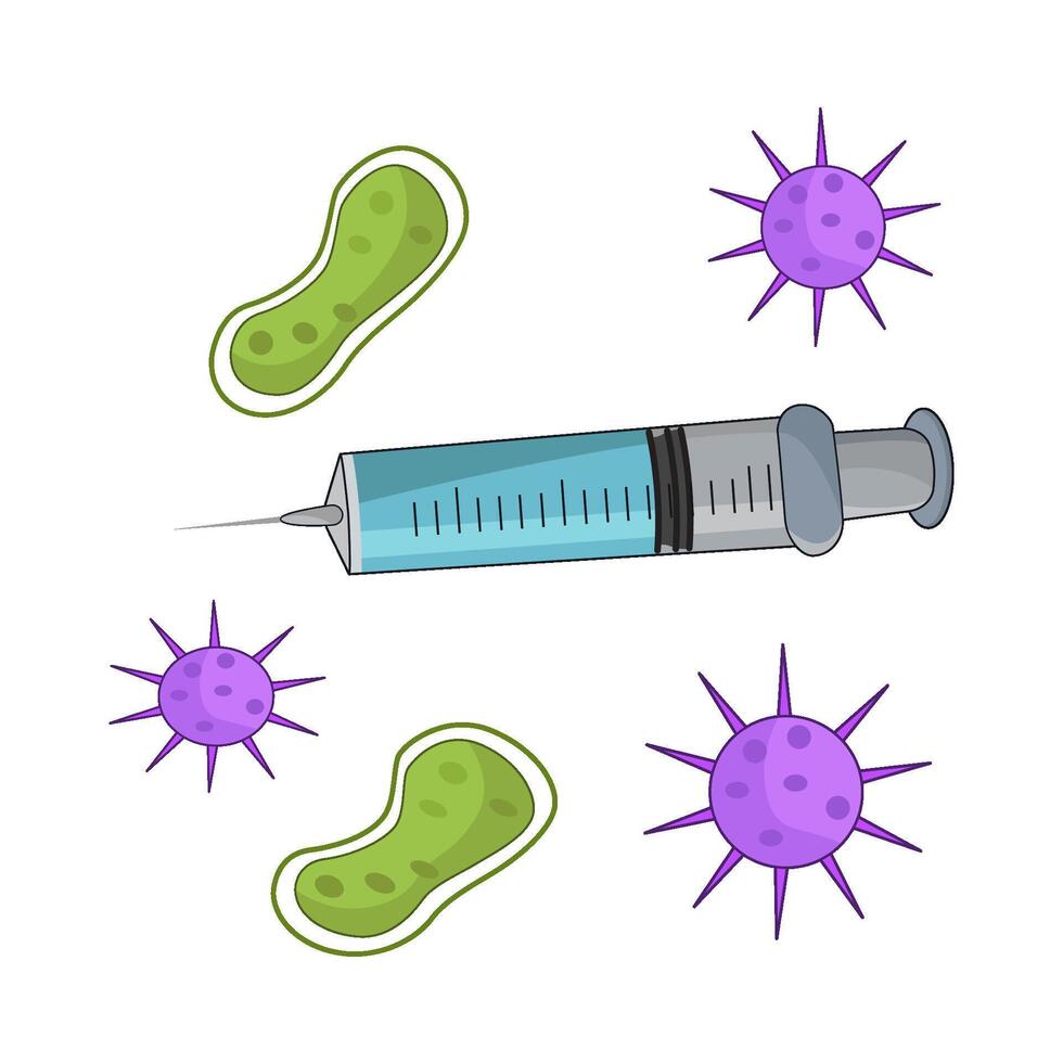 illustration of syringe and virus vector