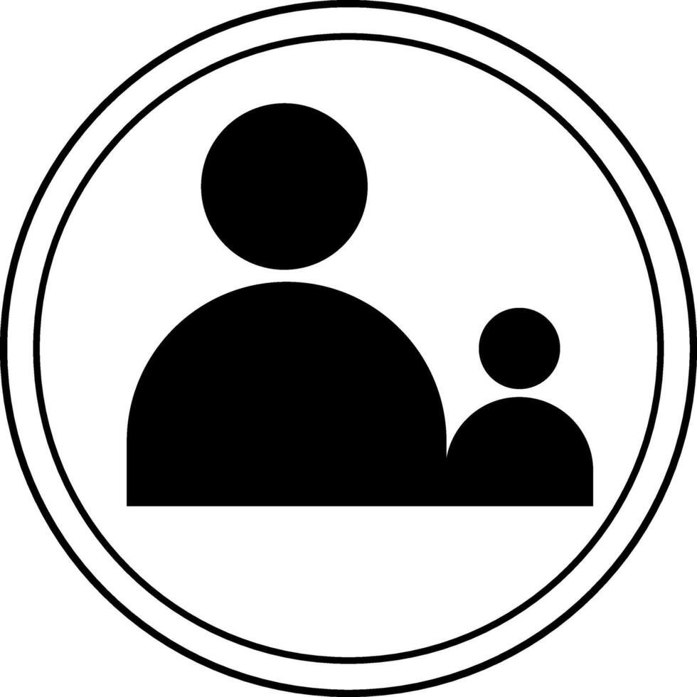 Minimalist mother and child icon vector