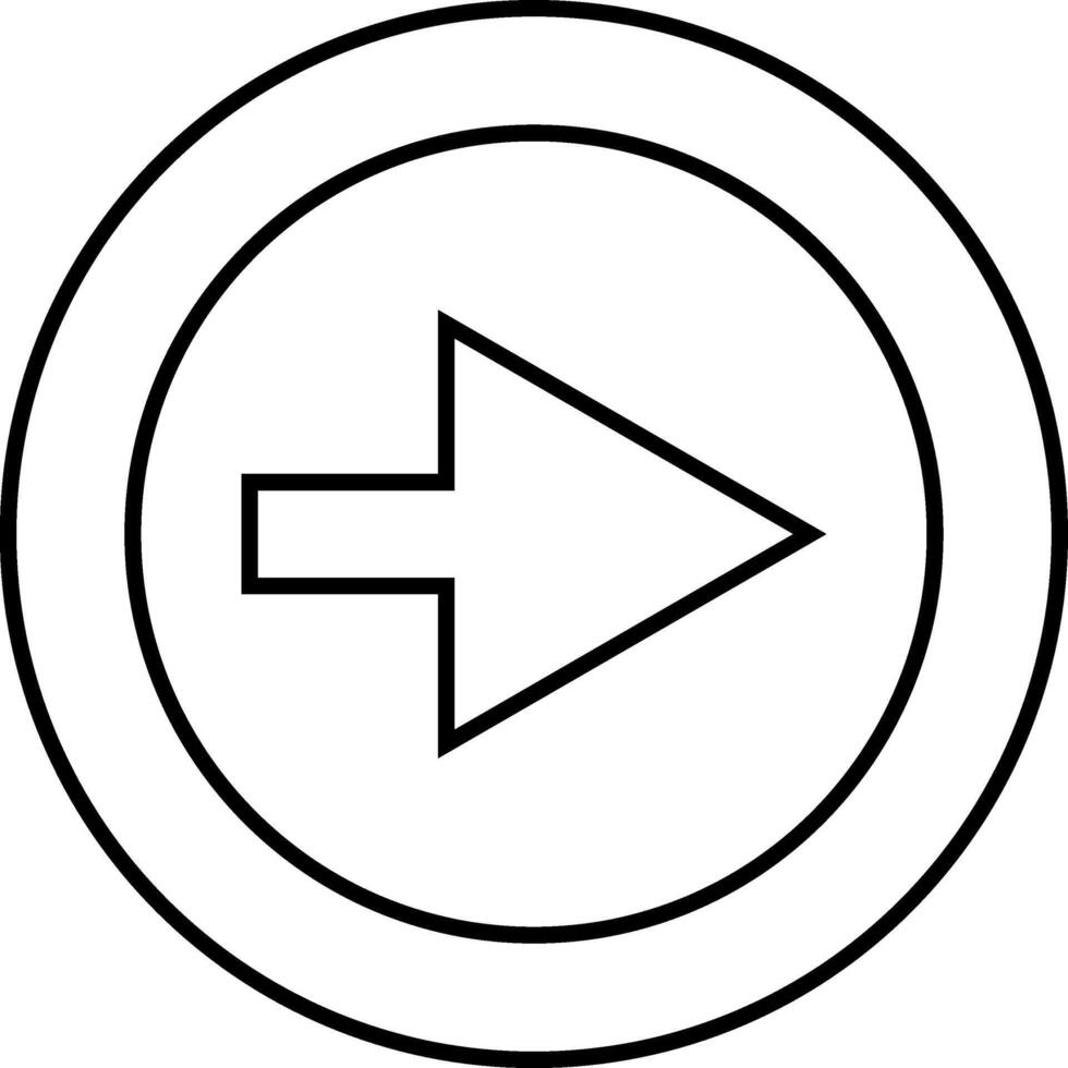 Flat icon of an arrow inside circles vector