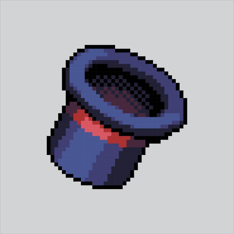 Pixel art illustration Magician Hat. Pixelated Magician Hat. Magician Hat pixelated for the pixel art game and icon for website and game. old school retro. vector
