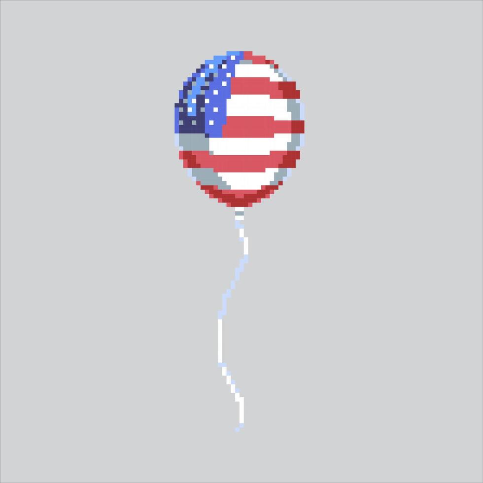 Pixel art illustration US Balloon. Pixelated United States Balloon. USA Balloon Independence Day pixelated for the pixel art game and icon for website and game. old school retro. vector