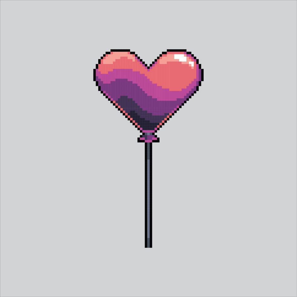 Pixel art illustration Balloon. Pixelated Carnival Balloon. Carnival Festival Balloon pixelated for the pixel art game and icon for website and game. old school retro. vector