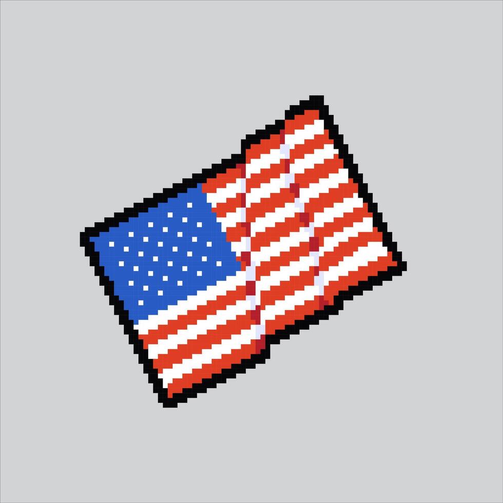 Pixel art illustration US Flag. Pixelated United States Flag. USA Flag Independence Day pixelated for the pixel art game and icon for website and game. old school retro. vector