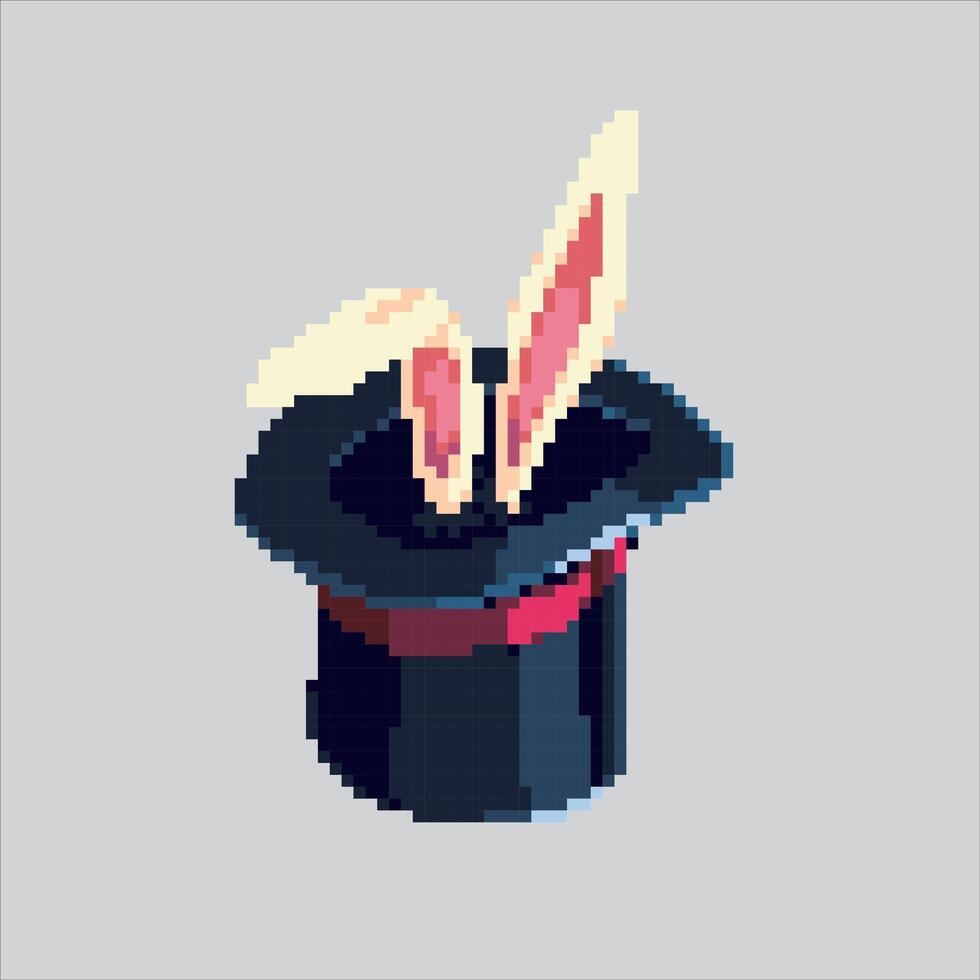 Pixel art illustration Magician Hat. Pixelated Magician Hat. Magician Hat pixelated for the pixel art game and icon for website and game. old school retro. vector