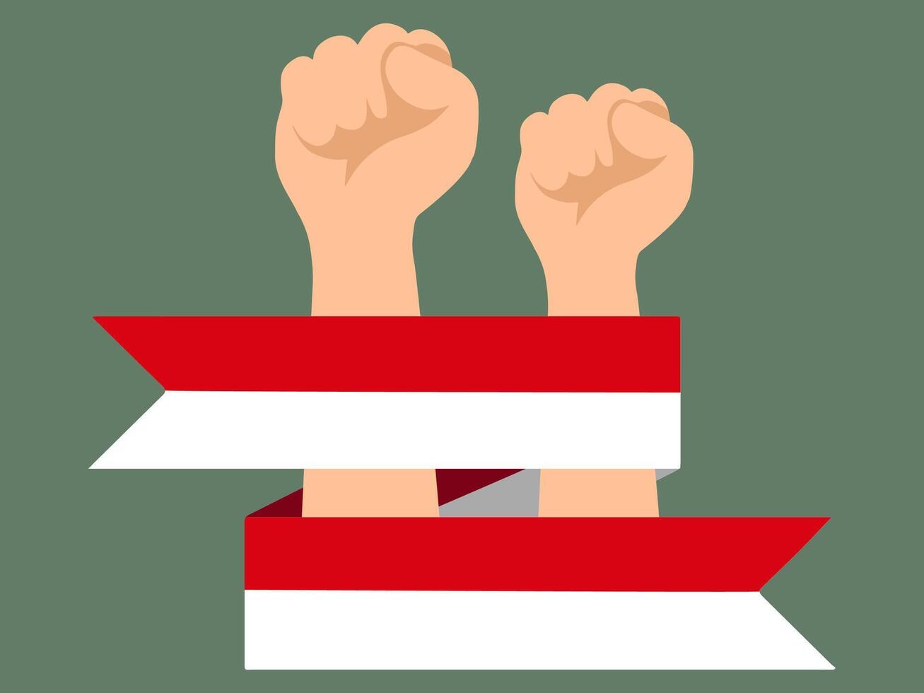 Hand Holding Indonesian Flag Illustration vector