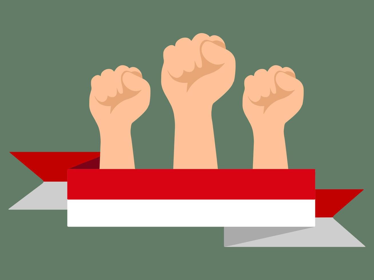 Hand Holding Indonesian Flag Illustration vector