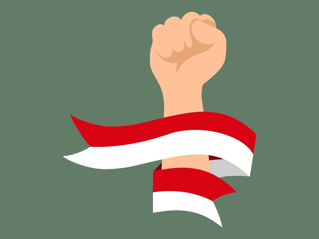 Hand with Indonesian Flag Illustration vector