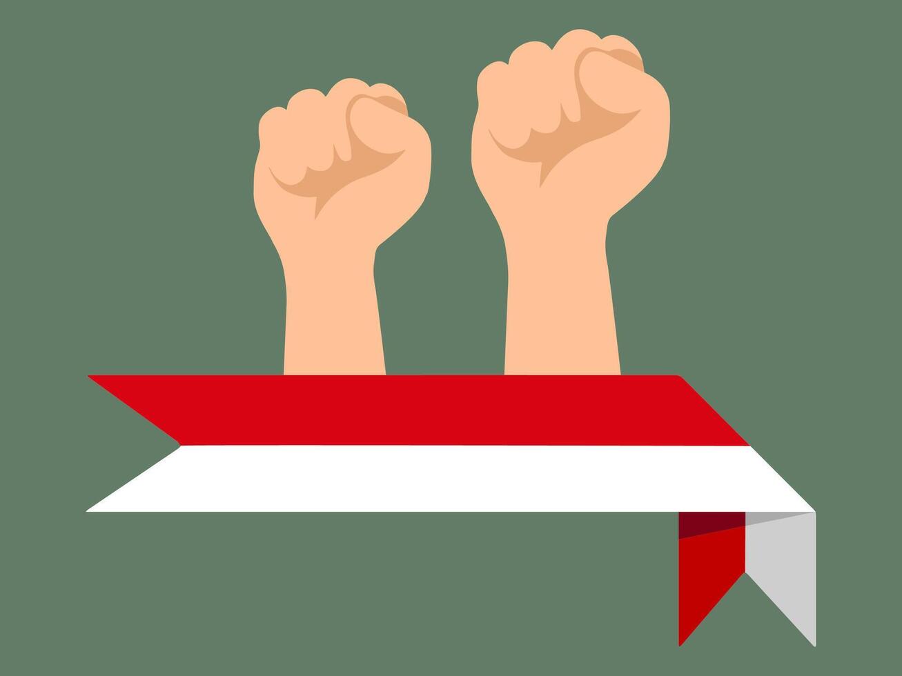 Hand Holding Indonesian Flag Illustration vector