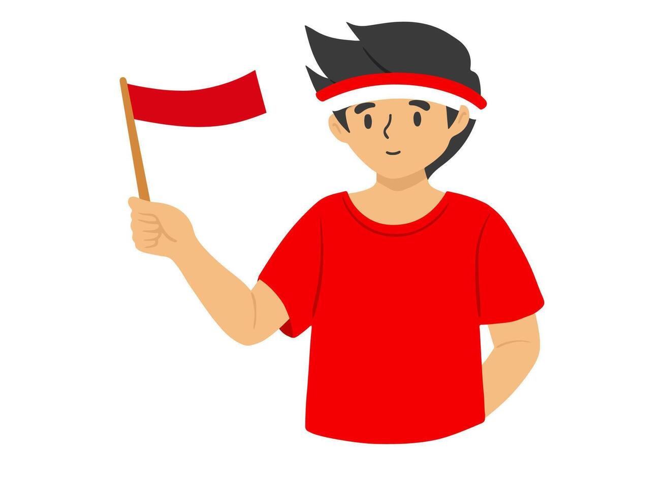 Hand Holding Indonesian Flag Illustration vector