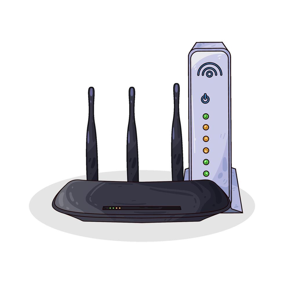 Illustration of wifi router vector