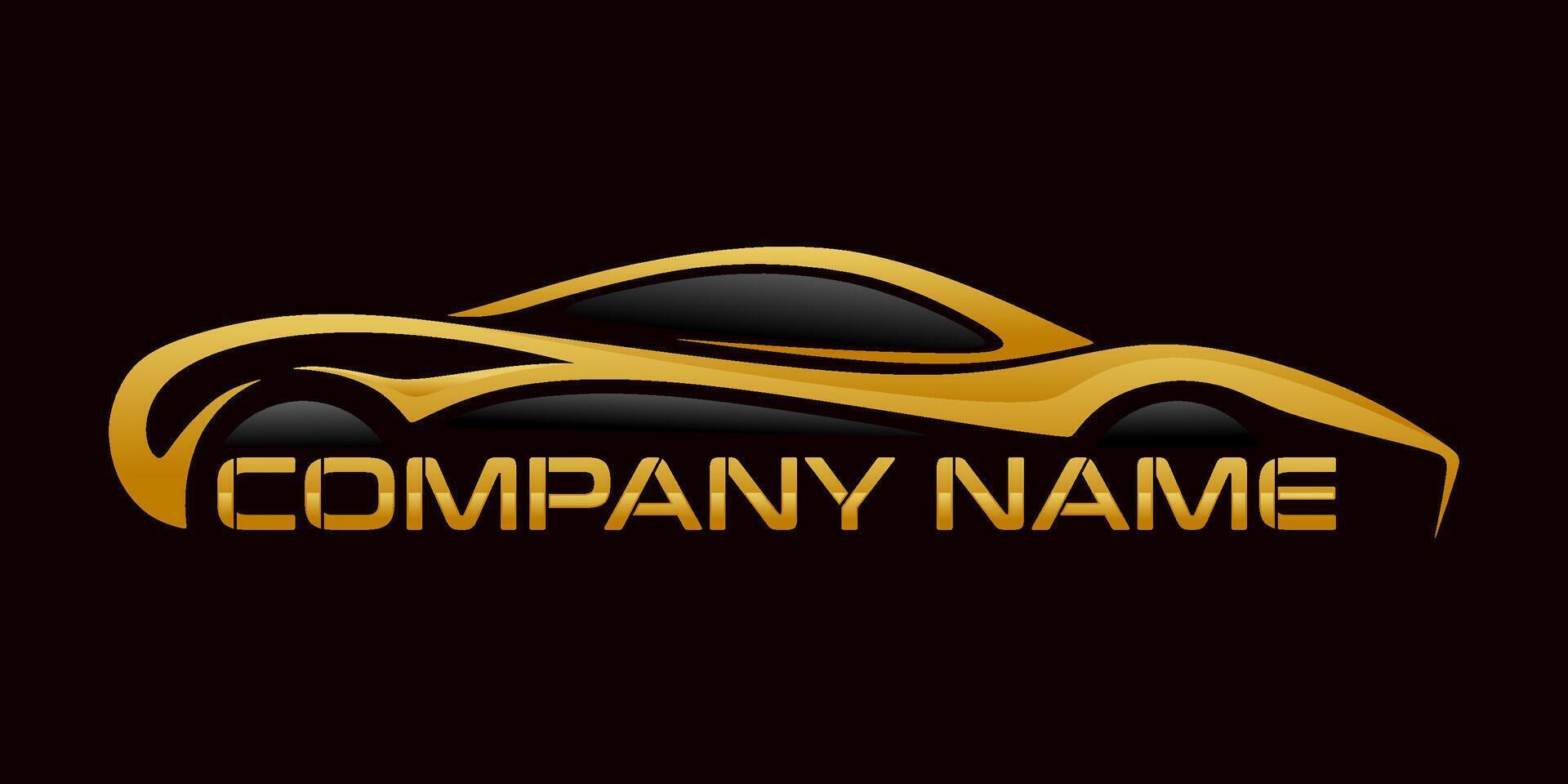 modern car logo design with gold color suitable for automotive business vector