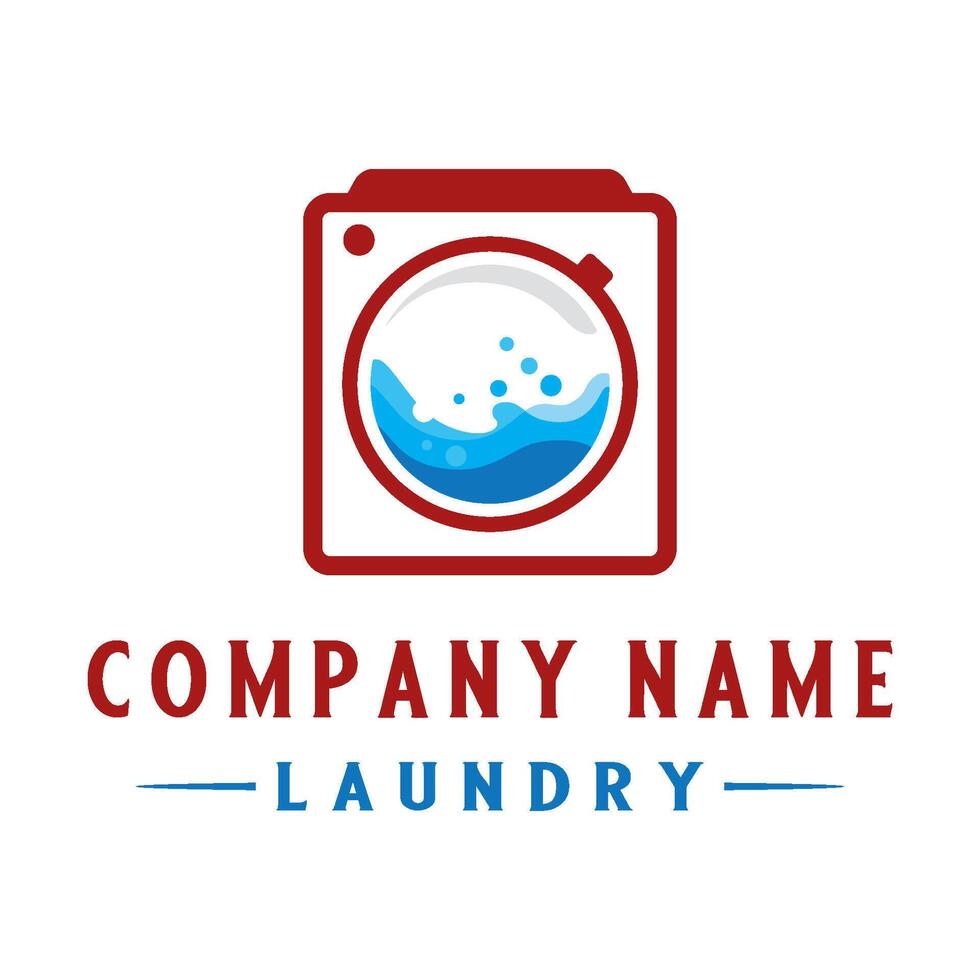 laundry logo design. the concept of a washing machine with water bubbles is suitable for the laundry business. vector