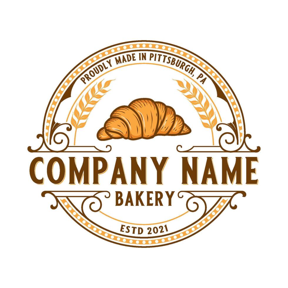 vintage bakery logo design. quinoa, chef's hat and bread, perfect for bakery, label or bread making production. vector