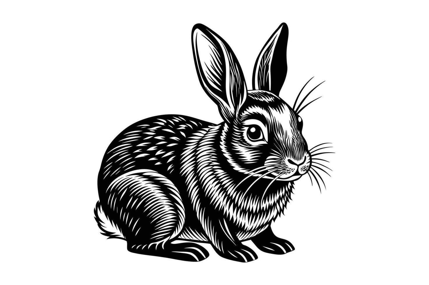rabbit silhouette illustration vector