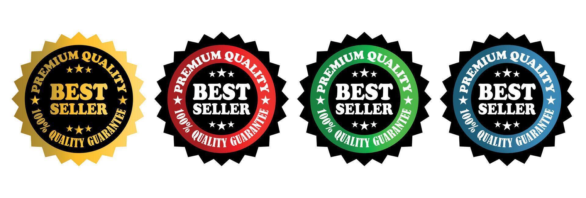 collection of best seller label in various colors. Used for business purpose vector