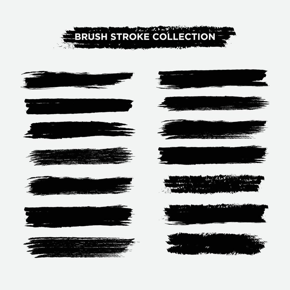 set of brush stroke vector