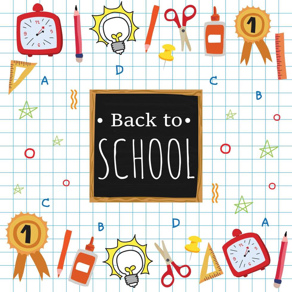 Back to school with elements for educational objects. vector